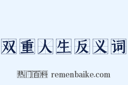 双重人生反义词是什么意思的图片